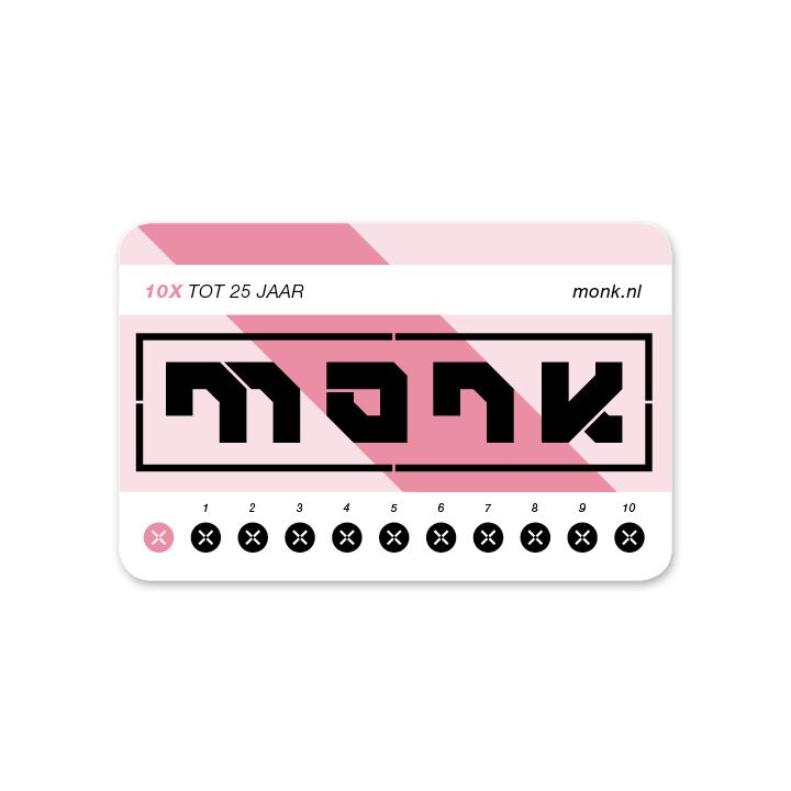 Monk Ticket Strippenkaart Tot 25 - Monkshop