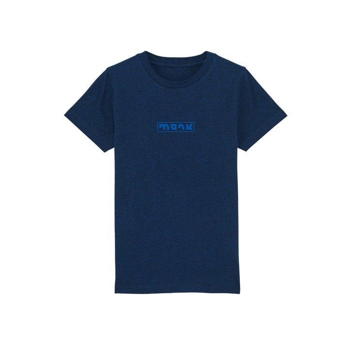Monk Logo Kids T-Shirt Black Heather Blue - Monkshop