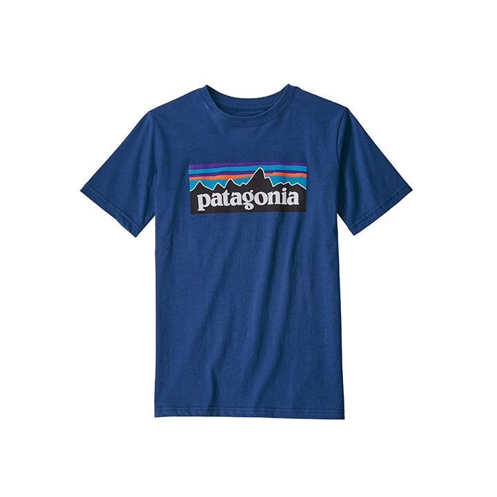 Patagonia P-6 Logo Organic Kinder T-Shirt Superior Blue - Monkshop
